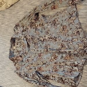 Blouse by original Coldwater Creek light blue petite large